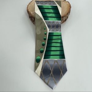 Ceruiean  Le Colleczioni Silk Abstract Tie